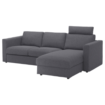 ИКЕА Чехол на трехместный диван с шезлонгом VIMLE ВИМЛЕ, 394.250.93 - Home Club
