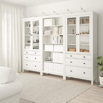 ІКЕА Комбінація стелажів з дверцятами HEMNES ХЕМНЕС, 192.337.59 - Home Club