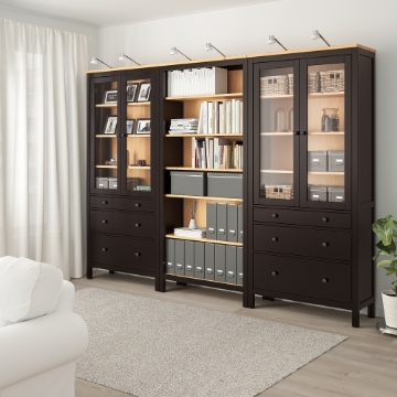 ІКЕА Комбінація стелажів з дверцятами HEMNES ХЕМНЕС, 493.365.67 - Home Club