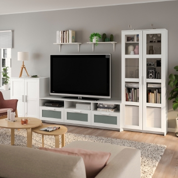 ИКЕА Тумба под телевизор BRIMNES БРИМНЭС / BURHULT БУРГУЛЬТ, 593.986.73 - Home Club