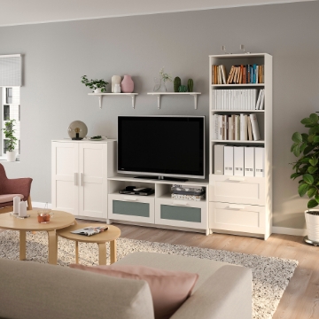 ИКЕА Тумба под телевизор BRIMNES БРИМНЭС / BURHULT БУРГУЛЬТ, 793.986.72 - Home Club