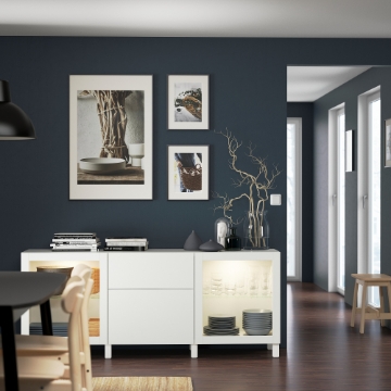 ИКЕА Комбинация с выдвижными ящиками BESTÅ БЕСТО, 493.026.85 - Home Club