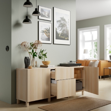 ИКЕА Комбинация с выдвижными ящиками BESTÅ БЕСТО, 394.126.89 - Home Club