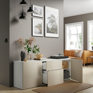 ІКЕА Комбінація з висувними ящиками BESTÅ БЕСТО, 293.251.93 - Home Club