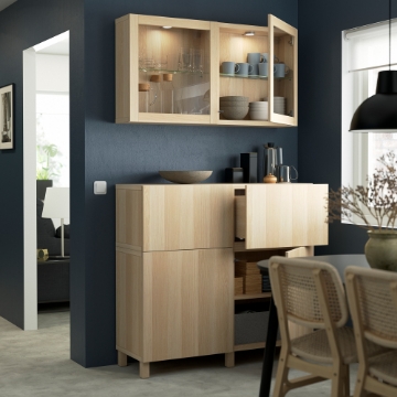 ІКЕА Комбінація стелажів з дверцятами BESTÅ БЕСТО, 494.125.04 - Home Club