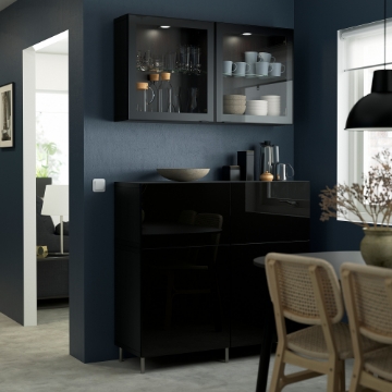 ІКЕА Комбінація стелажів з дверцятами BESTÅ БЕСТО, 094.360.50 - Home Club