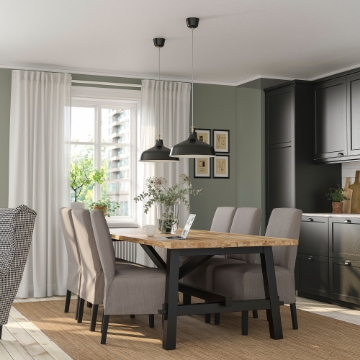 ІКЕА Стіл і 6 стільців SKOGSTA СКОГСТА / BERGMUND БЕРГМУНД, 694.082.66 - Home Club