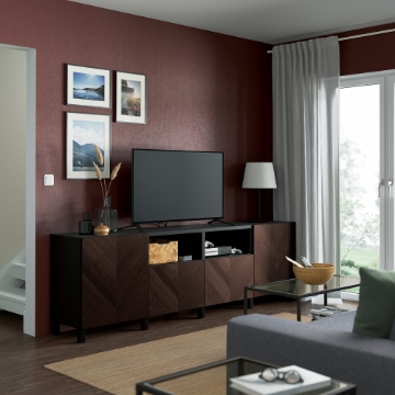 ИКЕА Тумба под телевизор с дверцами и ящиками BESTÅ БЕСТО, 694.359.34 - Home Club