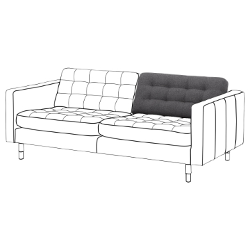 ІКЕА Подушка для спинки дивана на 3 особи LANDSKRONA ЛАНДСКРУНА, 004.980.28 - Home Club