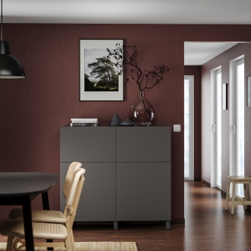 ИКЕА Комбинация полок с дверцами BESTÅ БЕСТО, 095.081.55 - Home Club