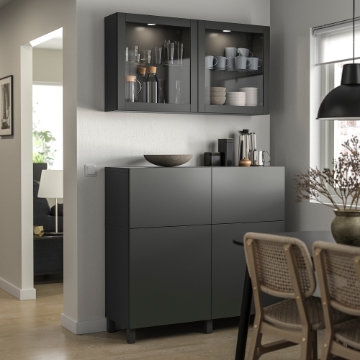 ІКЕА Комбінація стелажів з дверцятами BESTÅ БЕСТО, 095.558.25 - Home Club