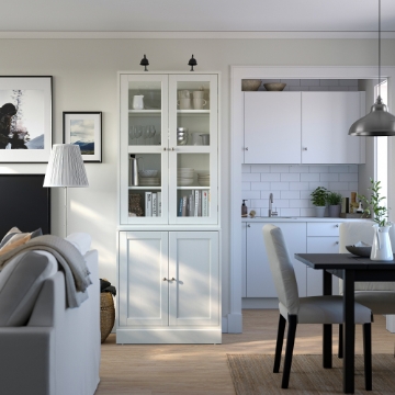 ІКЕА Комбінація зі скляними дверима HAVSTA ХАВСТА, 795.347.35 - Home Club