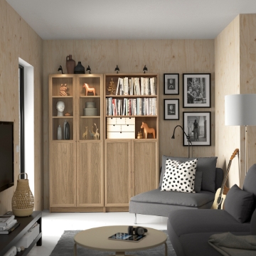 ІКЕА Стелаж для панельних дверей BILLY БІЛЛІ / OXBERG ОКСБЕРГ, 495.818.65 - Home Club