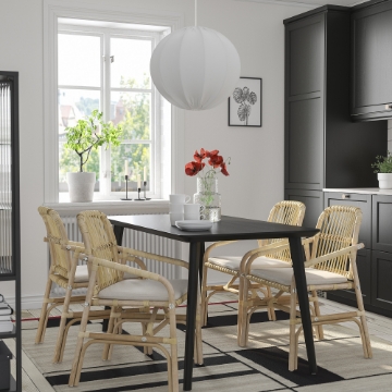 ИКЕА Стол + 4 стула с подлокотниками LISABO ЛИСАБО / SALNÖ, 495.646.15 - Home Club