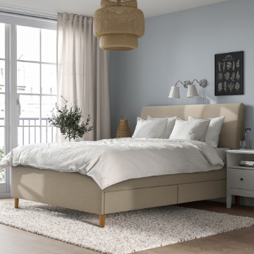 ИКЕА Мягкая кровать с выдвижными ящиками IDANÄS ИДАНЭС, 305.880.94 - Home Club