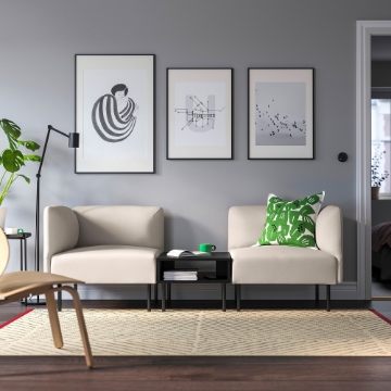 ИКЕА 2-местный диванный модуль с приставным столиком LILLEHEM, 695.360.80 - Home Club