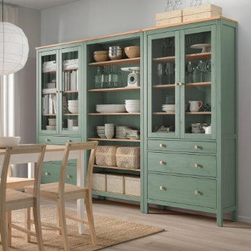 ІКЕА Комбінована стелажна система з дверцятами HEMNES ХЕМНЕС, 395.910.68 - Home Club