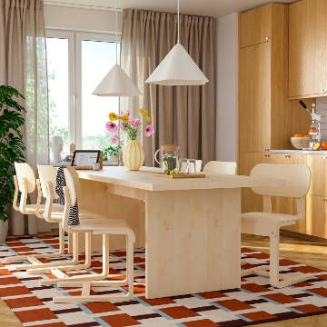 ИКЕА Стол и 6 стульев BERGSHYTTAN / LYCKAN, 796.084.01 - Home Club