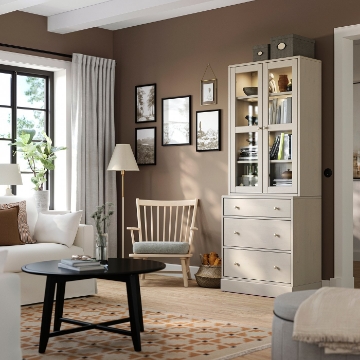 ІКЕА Комбінація зі скляними дверима HAVSTA ХАВСТА, 295.974.62 - Home Club