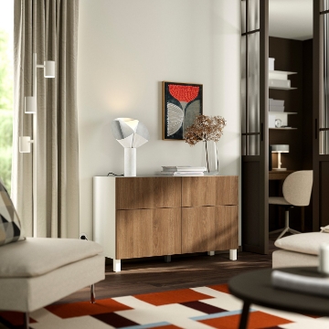 ИКЕА Комбинация стеллажей с дверцами BESTÅ БЕСТО, 796.121.96 - Home Club