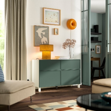 ИКЕА Комбинация стеллажей с дверцами BESTÅ БЕСТО, 895.977.08 - Home Club
