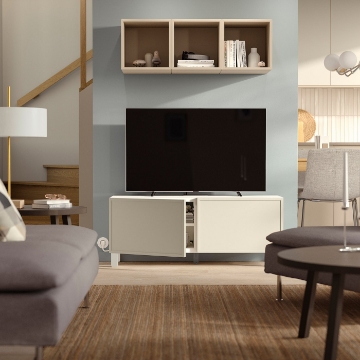 ИКЕА Скамейка под телевизор с дверцами BESTÅ БЕСТО, 095.973.59 - Home Club
