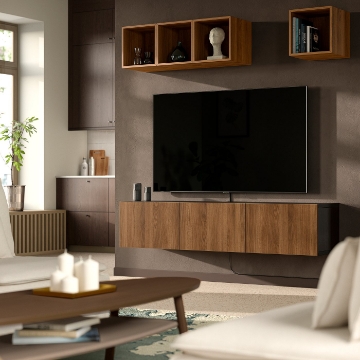 ИКЕА Скамейка под телевизор с дверцами BESTÅ БЕСТО, 096.121.71 - Home Club