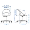 ІКЕА Поворотний стілець LOBERGET ЛОБЕРГЕТ / MALSKÄR МАЛЬСКЕР, 194.454.69 - Home Club, зображення 4