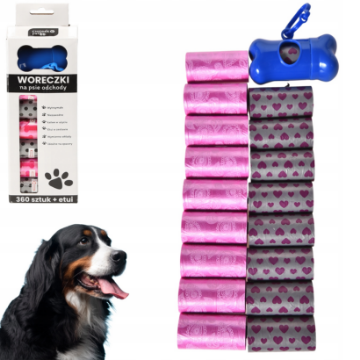 Chomik МІШКИ ДЛЯ СОБАЧИХ ВІДХОДІВ + ЧОХОЛ 360 ШТ., PET9684 - Home Club