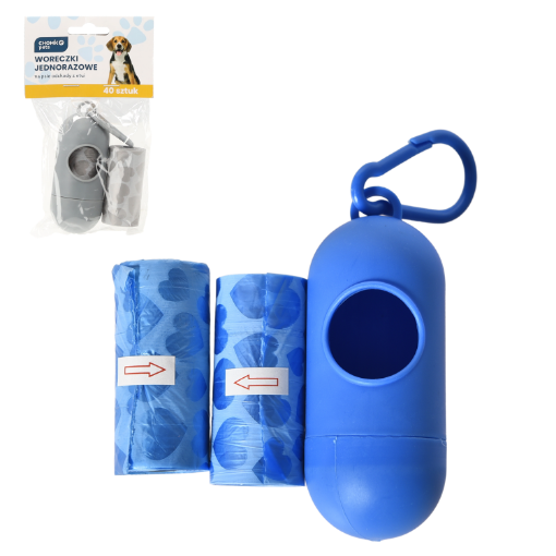 Chomik МІШКИ ДЛЯ СОБАЧИХ ВІДХОДІВ + ЧОХОЛ 40 ШТ. РІЗНИХ КОЛЬОРІВ, PET9691 - Home Club