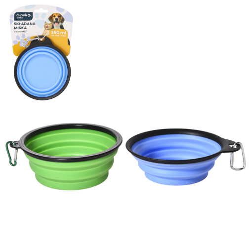 Chomik СКЛАДНА МИСКА ДЛЯ ТВАРИН 350 МЛ 13,5 X 13,5 X 1,2/5 СМ РІЗНІ КОЛЬОРИ, PET9479 - Home Club