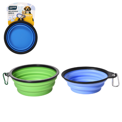 Chomik СКЛАДНА МІСКА ДЛЯ ТВАРИН 1000 МЛ 17,5 X 13 X 7 СМ КОМБІНОВАНІ КОЛЬОРИ, PET9486 - Home Club
