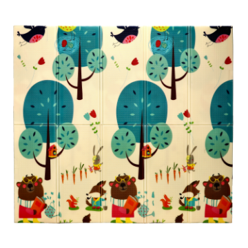 Chomik Двусторонняя образовательная коврик 180x200x1 см, складная, с изображением животных и деревьев + сумка, KID4350 - Home Club