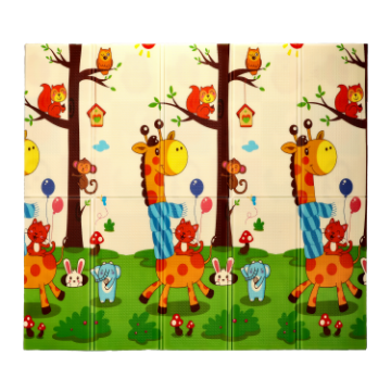 Chomik Двусторонняя образовательная коврик 180x200x1 см, складная, с изображением животных + сумка, KID4374 - Home Club