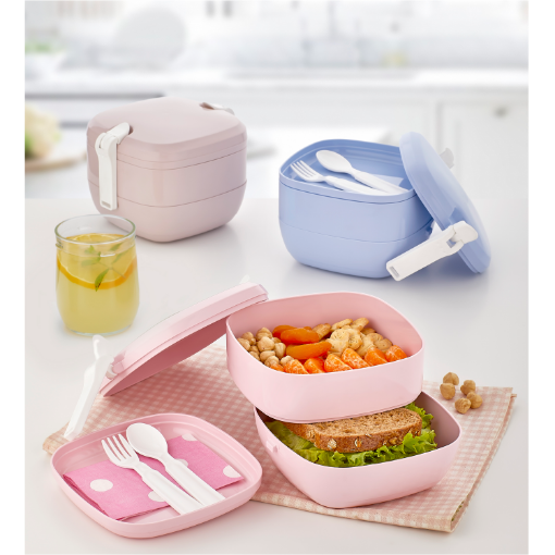 Chomik Двойной ланч-бокс с приборами, REV3139 - Home Club