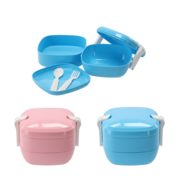 Chomik Двойной ланч-бокс с приборами, REV3139 - Home Club