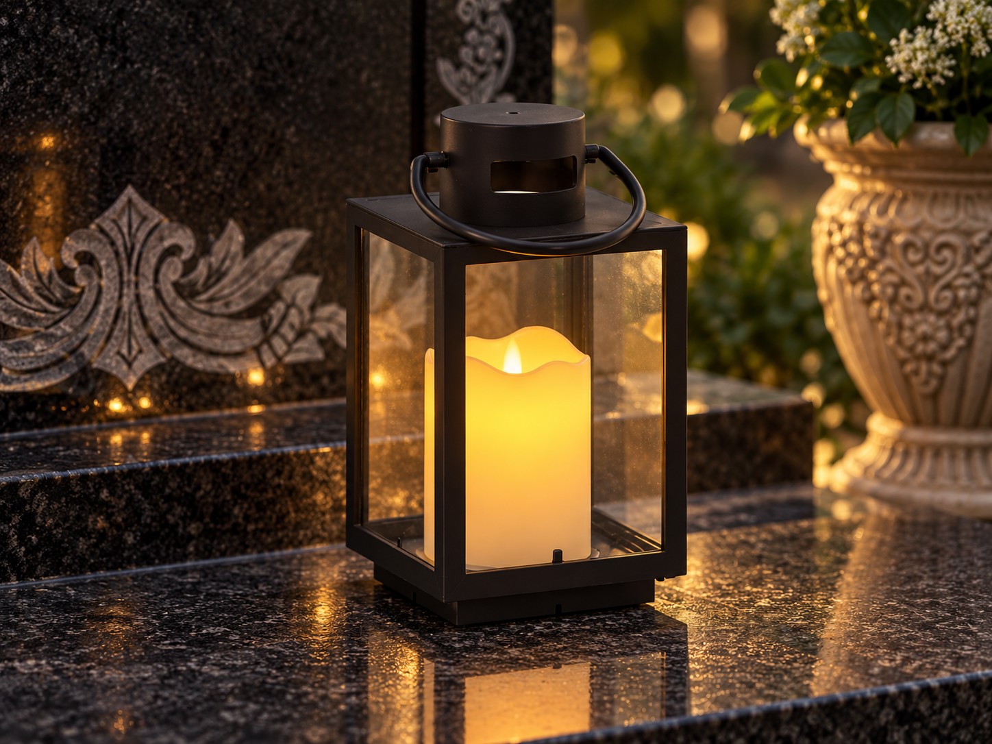 Святковий Ліхтар 11 x 11 x 20,5 См З Led-Вставкою, Чорний (2)