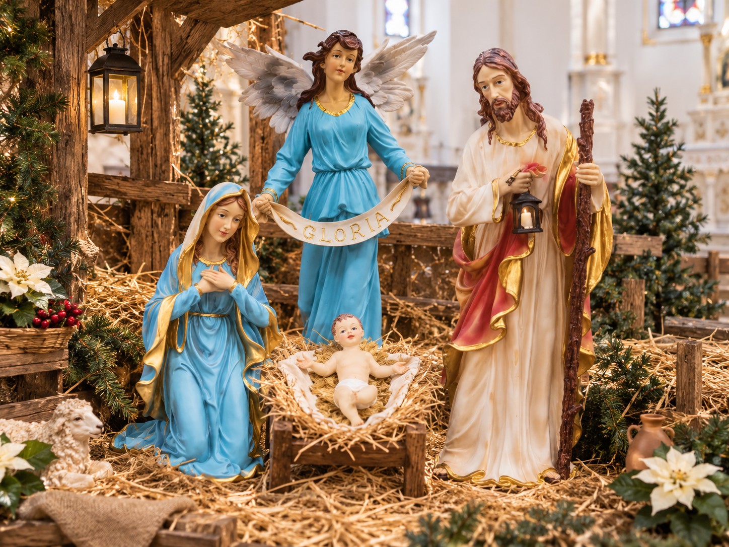 Figura anioła z polyresinu 55 cm