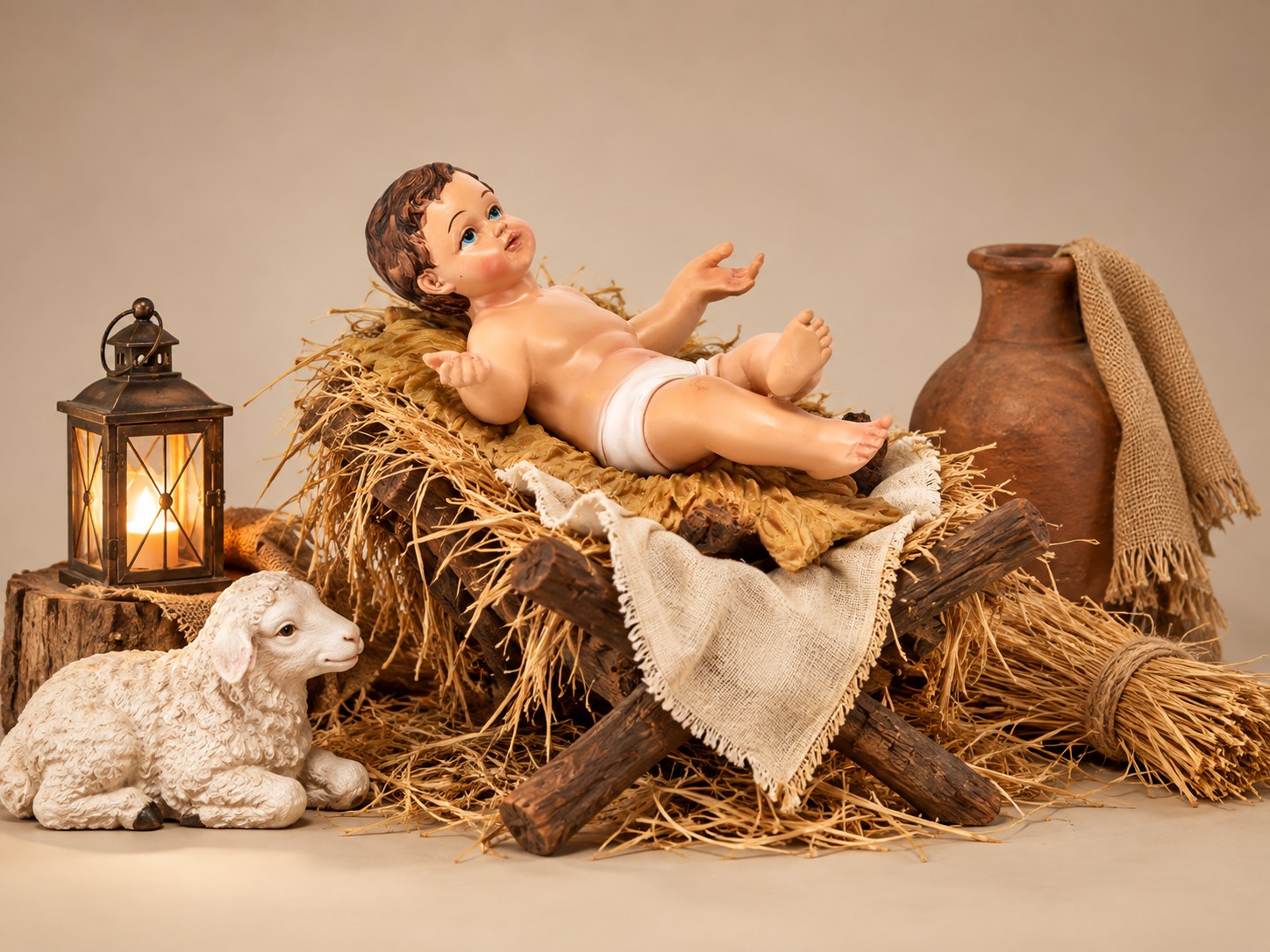 Figura Dzieciątko Jezus 24 x 22 x 36 cm polyresin do szopki bożonarodzeniowej
