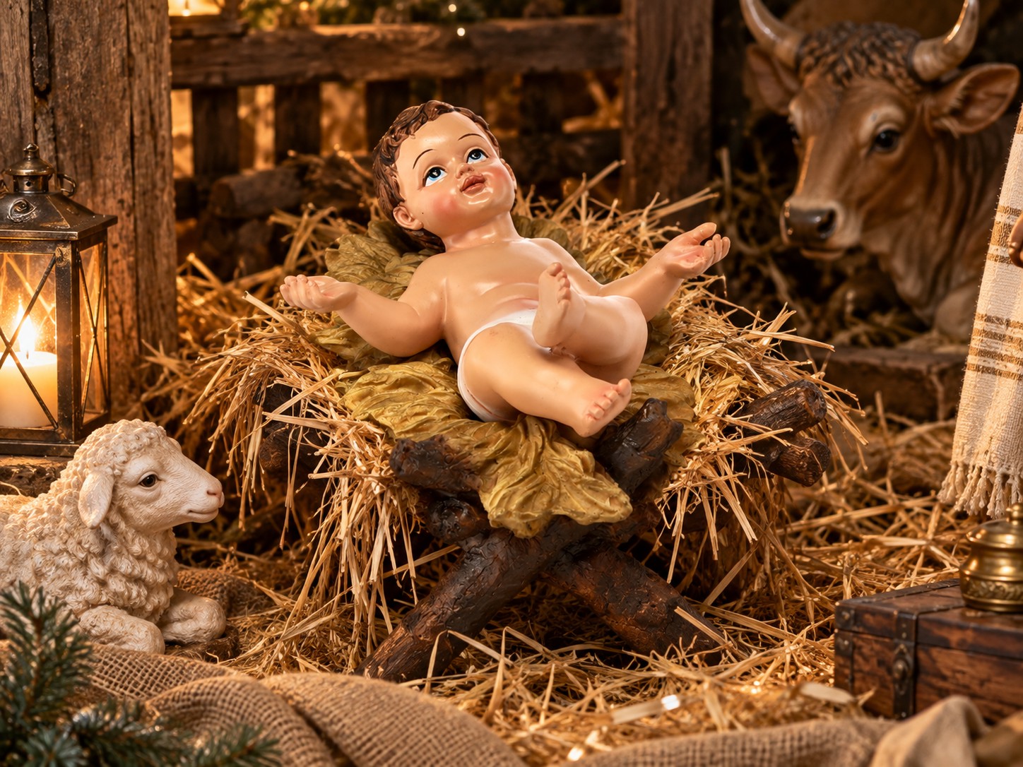 Dzieciątko Jezus do szopki z figurami około 60 cm