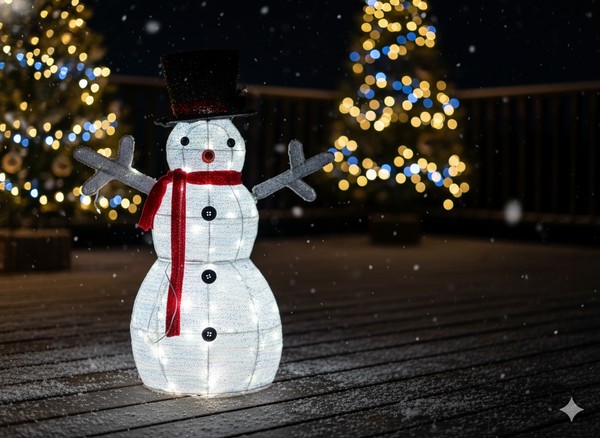 Праздничное Украшение - Снежной Человек Led 72 См Белый