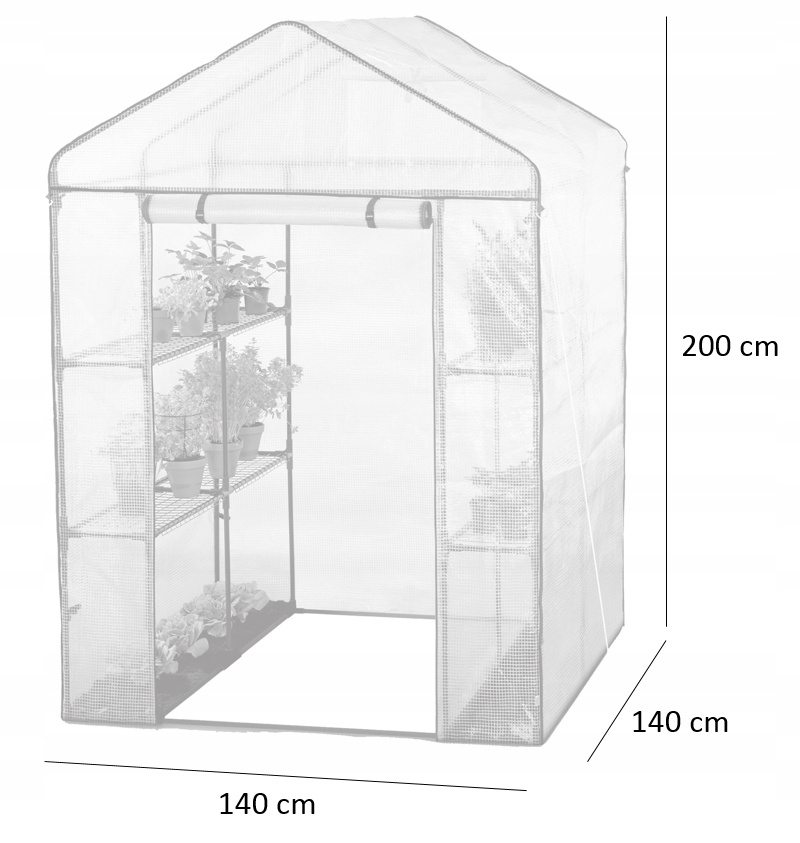 SZKLARNIA OGRODOWA Z PÓŁKAMI BIAŁA 140 x 140 x 200 CM pol_pl_SZKLARNIA-OGRODOWA-Z-POLKAMI-BIALA-140-x-140-x-200-CM-748_5