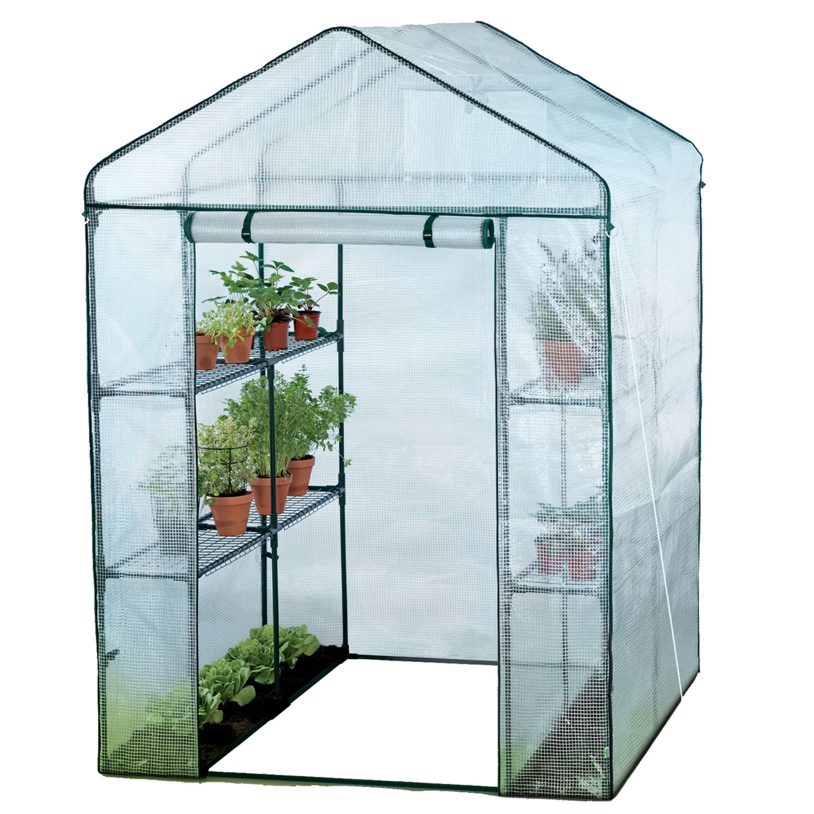 SZKLARNIA OGRODOWA Z PÓŁKAMI BIAŁA 140 x 140 x 200 CM pol_pl_SZKLARNIA-OGRODOWA-Z-POLKAMI-BIALA-140-x-140-x-200-CM-748_3