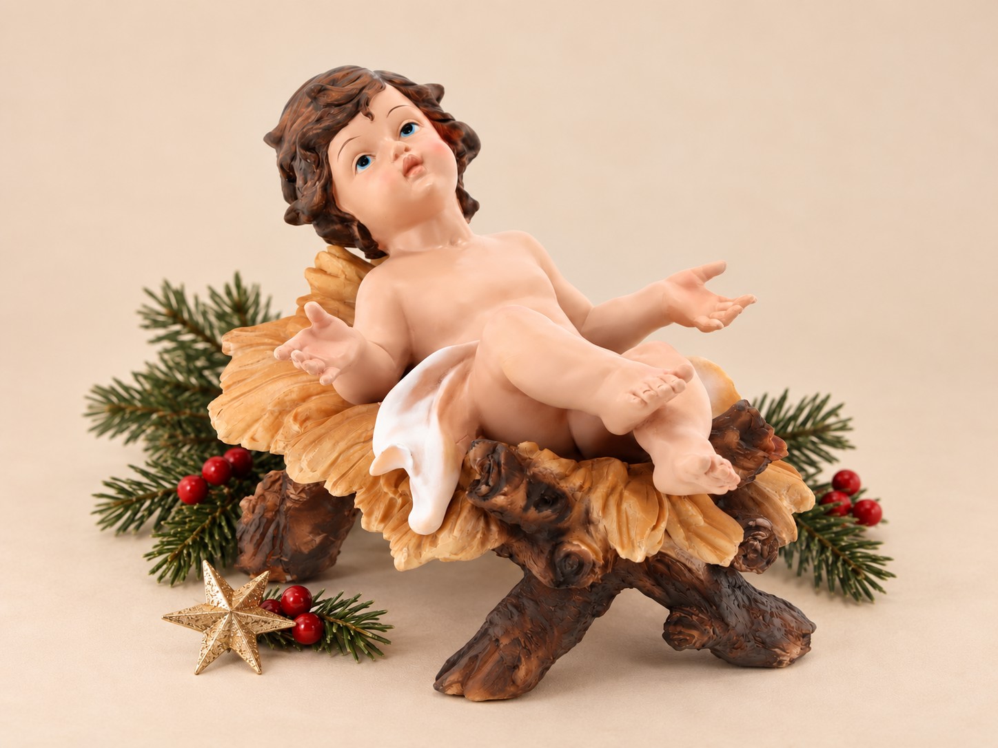 Figura Dzieciątko Jezus 31 x 23 x 24 cm polyresin do szopki bożonarodzeniowej