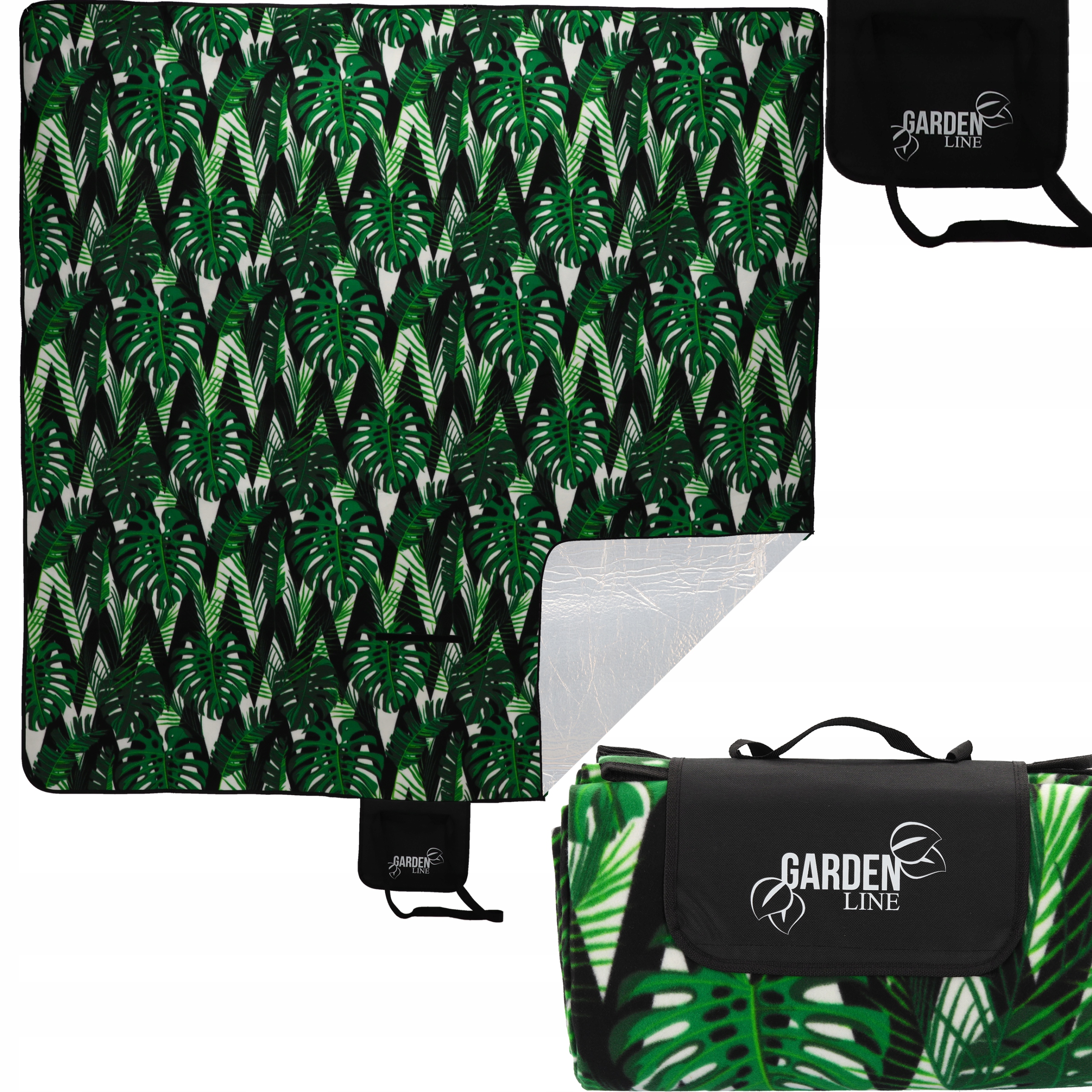Пикніковий Коврик 200x200 См З Ізоляцією Monstera (3)