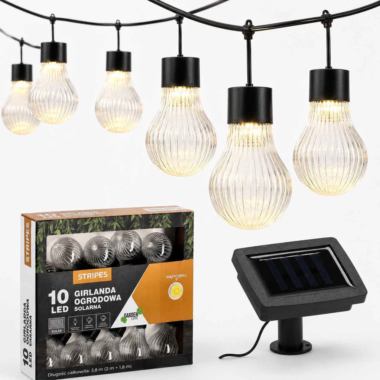 GIRLANDA SOLARNA OGRODOWA DŁ. 2 + 1,8 M STRIPES 10 LED CIEPŁY BIAŁY pol_pl_GIRLANDA-SOLARNA-OGRODOWA-DL-2-1-8-M-STRIPES-10-LED-CIEPLY-BIALY-3613-1489_5