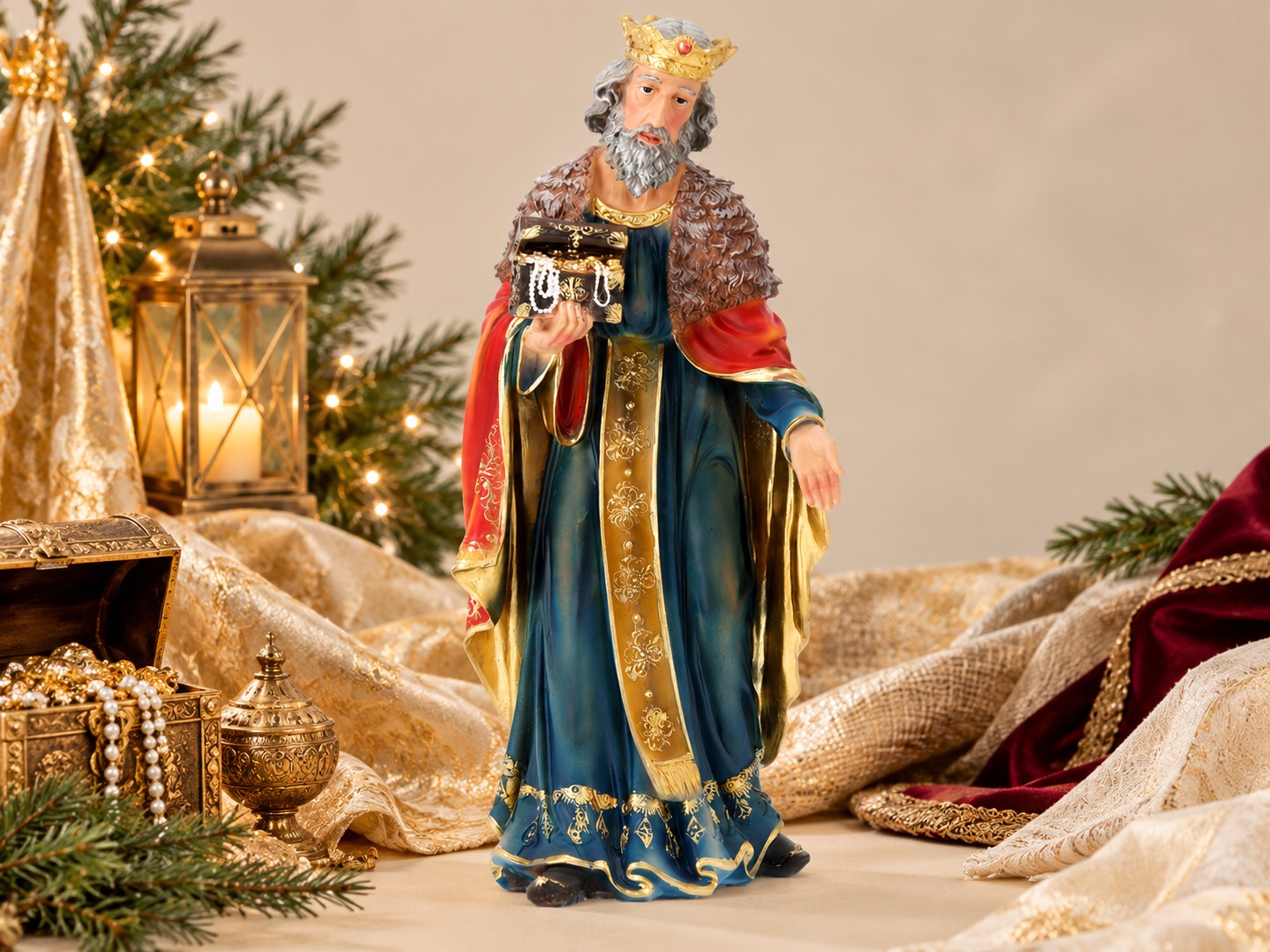 Figura Króla z polyresinu do szopki zewnętrznej