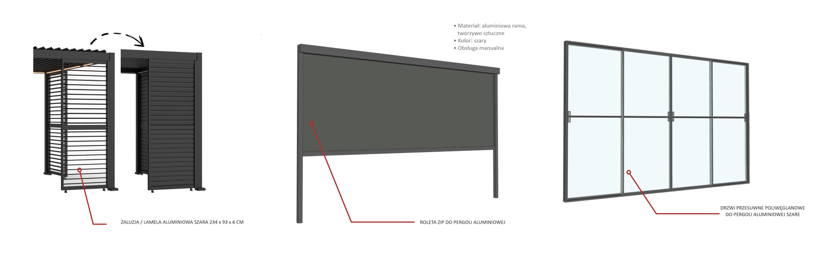 PERGOLA OGRODOWA ALUMINIOWA SZARA LED 3 x 3 x 2,5 M pol_pl_PERGOLA-OGRODOWA-ALUMINIOWA-SZARA-LED-3-x-3-x-2-5-M-8983_8