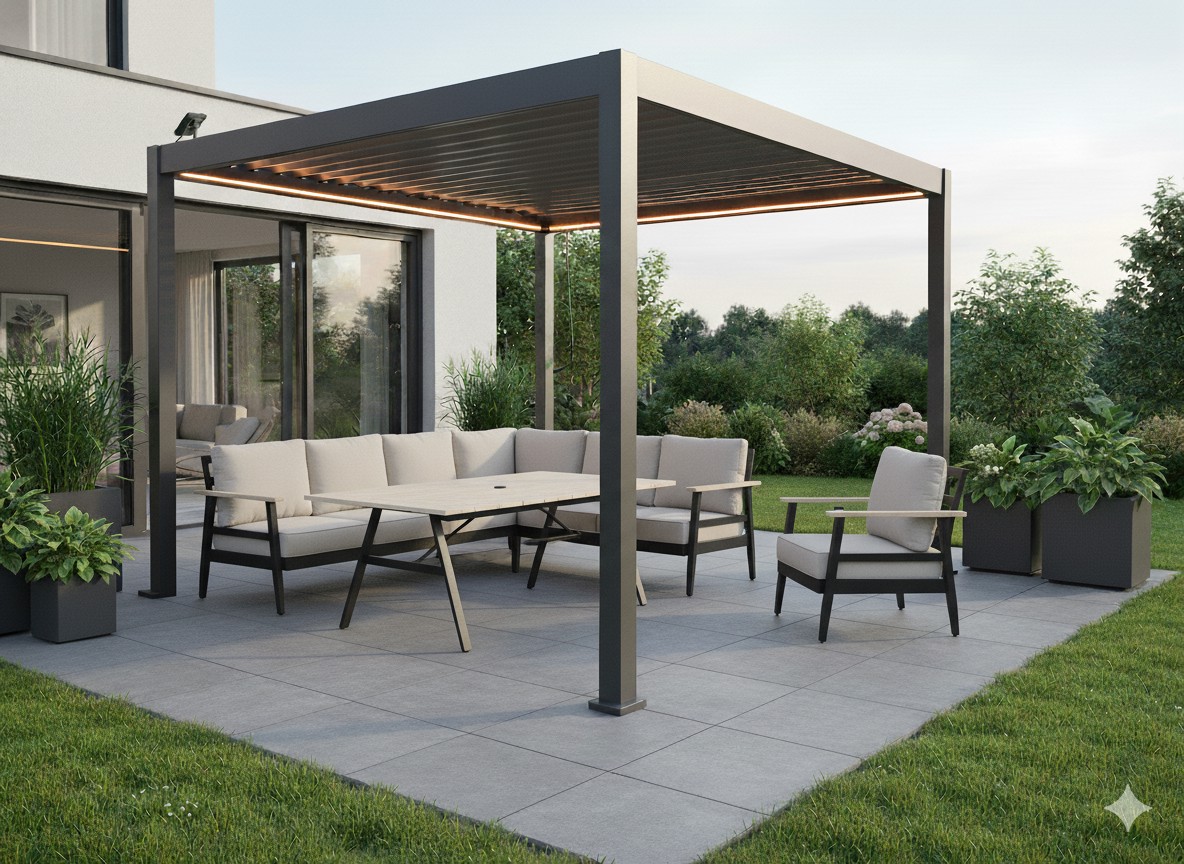 PERGOLA OGRODOWA ALUMINIOWA SZARA LED 3 x 3 x 2,5 M pol_pl_PERGOLA-OGRODOWA-ALUMINIOWA-SZARA-LED-3-x-3-x-2-5-M-8983_7