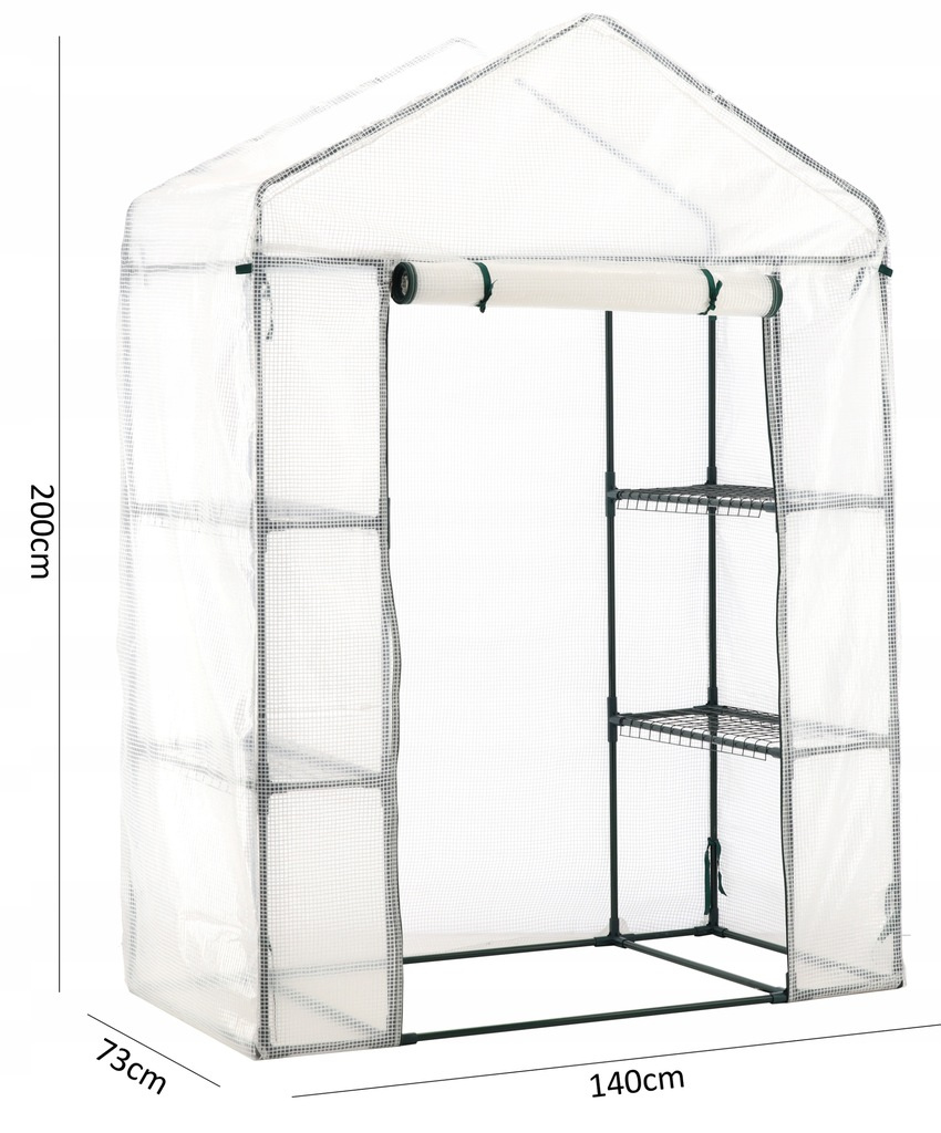 SZKLARNIA OGRODOWA Z PÓŁKAMI BIAŁA 140 x 73 x 200 CM pol_pl_SZKLARNIA-OGRODOWA-Z-POLKAMI-BIALA-140-x-73-x-200-CM-750_13